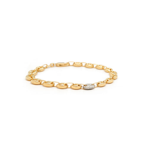 14k Classic Solid Link Diamond Chain