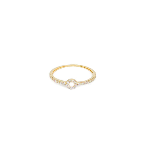 14k Circle Spark Zirconia Ring