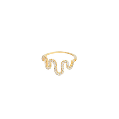14k Sparkle Serpent Ring