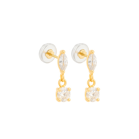 14K “Marquise Drop Glow” Earrings – Gold & CZ