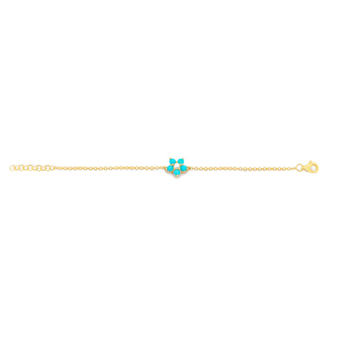Turquoise Flower Diamond Bracelet