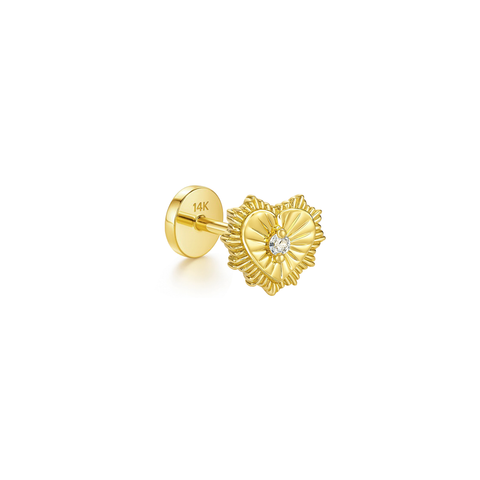 14K “Luna Heart” CZ – Cartilage Piercing