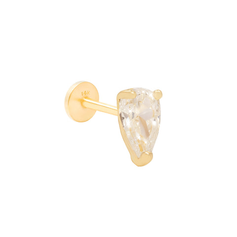 14K Teardrop CZ Piercing