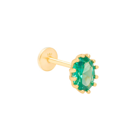 14K Green Oval Piercing