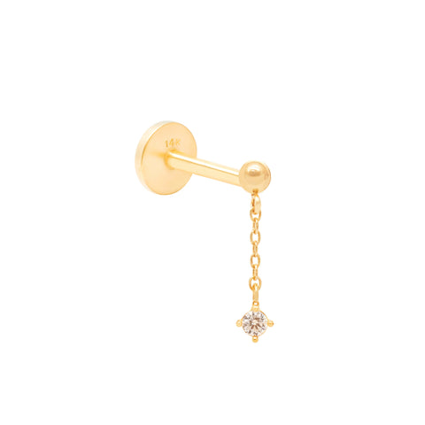 14K dangling CZ Piercing