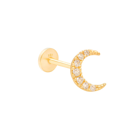 14K Moon CZ Piercing