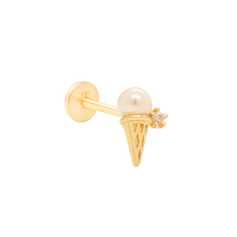 14K Pearl Ice cream Piercing