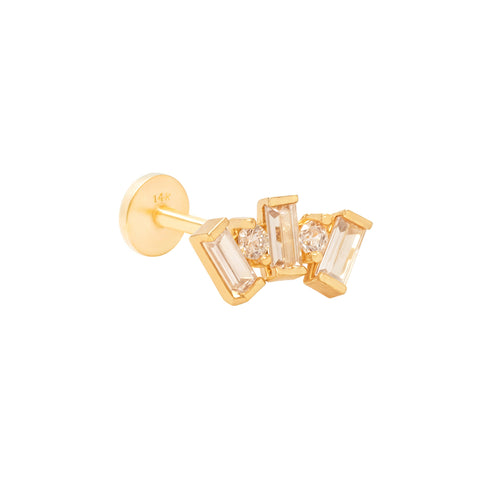 14K Baguette Piercing