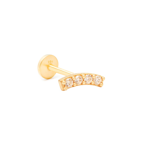 14K Mini Curve Bar