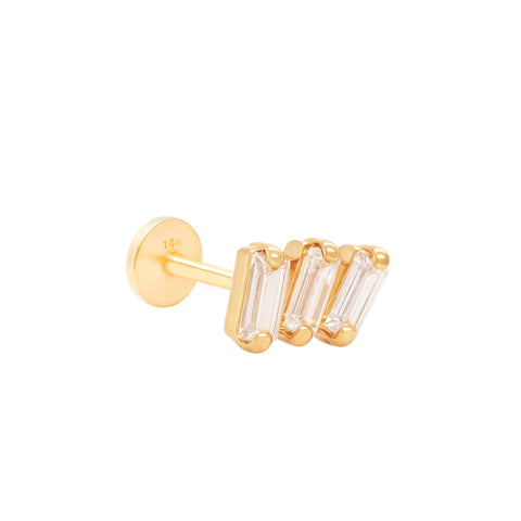 14k Triple Mini Baguette