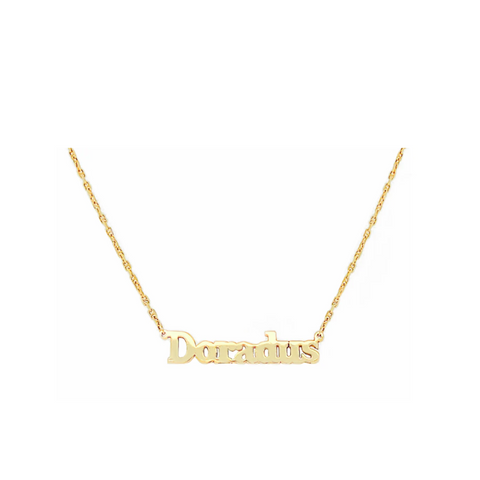 Custom 14k Gold Nameplate Necklace | Personalized Jewelry by Doradus