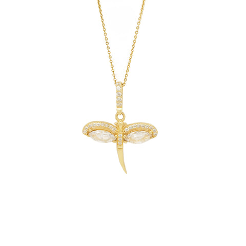 14k Bright DragonFly Necklace