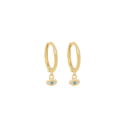 14k Magical Eyes Huggies