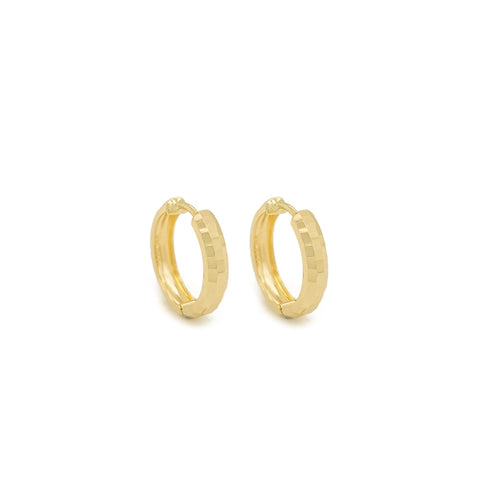 14k Bold Diamond Cut Huggies