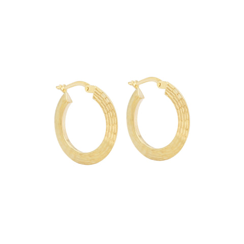14k Fancy Shine Hoop