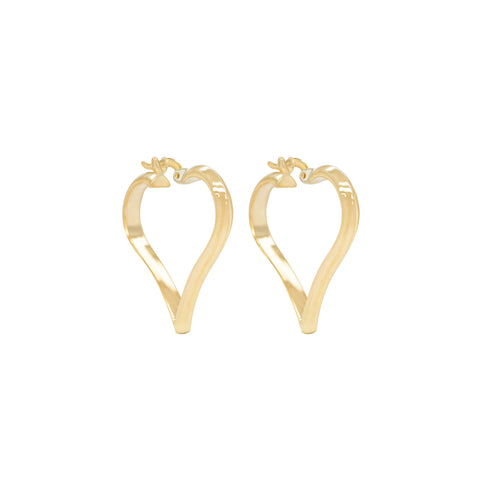 14k Heart Hoop