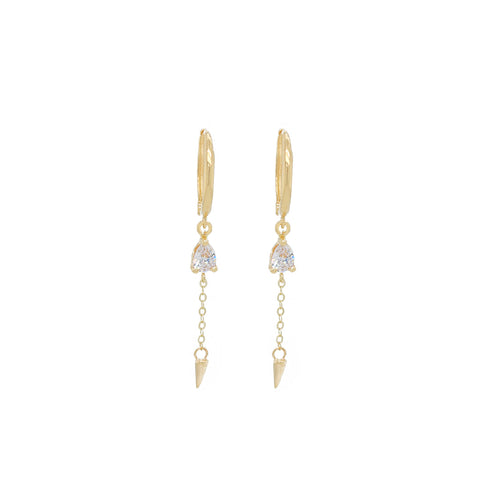 14k Fancy Drop & Spike Huggies