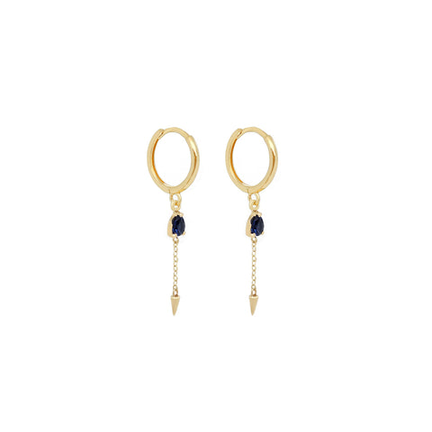 14k Fancy Drop & Spike Huggies