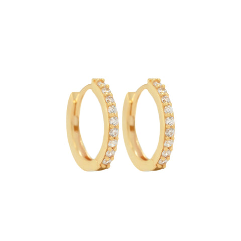 14k bright CZ Huggies