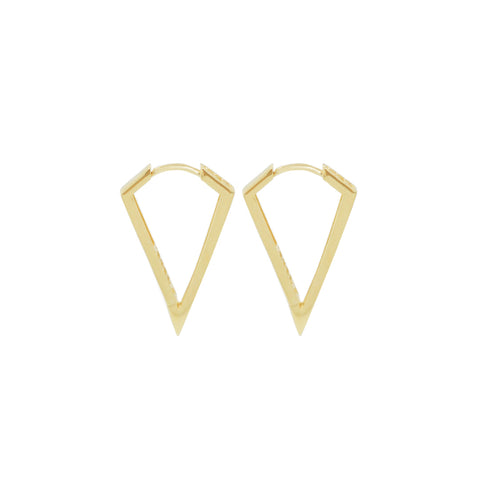 14k Glam Triangle Huggies