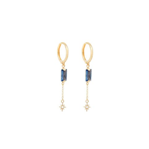 14k Baguette Zirconia Huggies