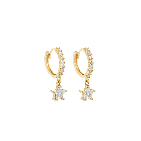 14k Starlight Gold Huggies