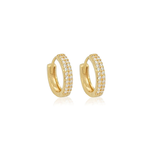 14k Double Bright Huggies CZ