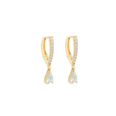 14k Elegant & Bright Drop Huggies