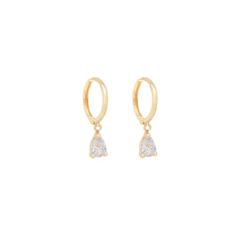 14k Lovely Drop CZ Huggies