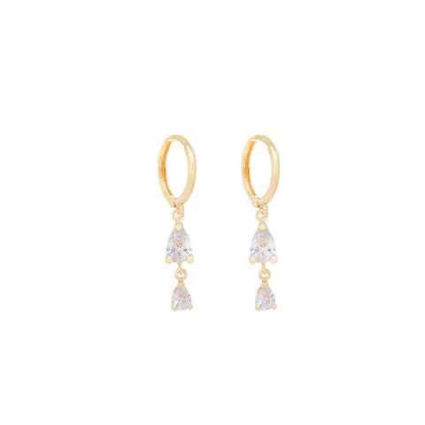 14k Two Drops Huggies