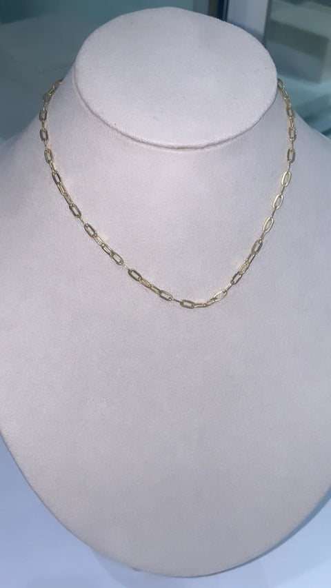 14K Paper clip chain