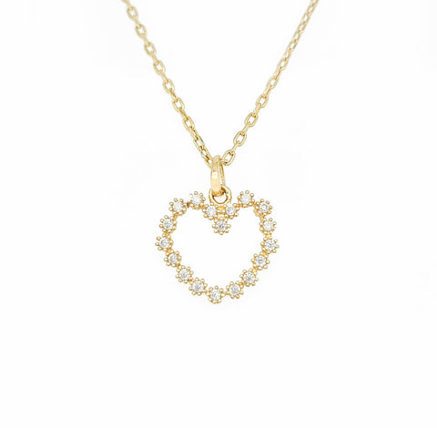 14K Daisy Heart Necklace