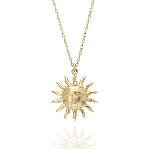 14K Radiant Sun Medallion Necklace