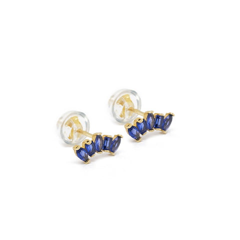 14K Bright Baguette Earrings