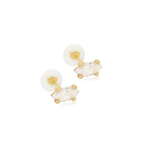 14k Marquise Small CZ Earrings