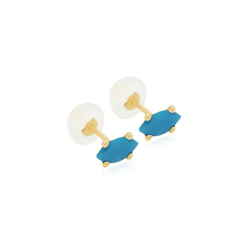 14k Marquise Small CZ Earrings