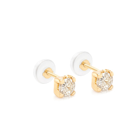 14k Square CZ Earrings