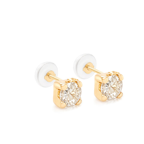 14k Square CZ Earrings