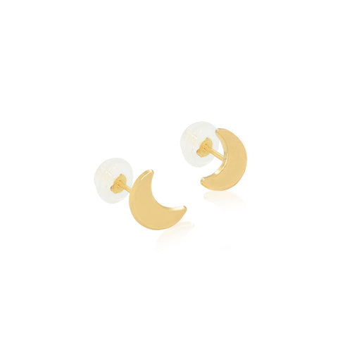 14k Moon Earrings