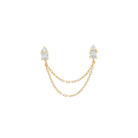 14k Gem Duo Chain Earrings