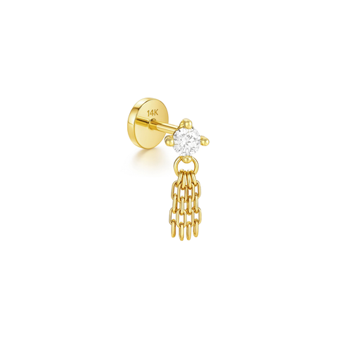 14K “Stardust Chain” CZ – Cartilage Piercing