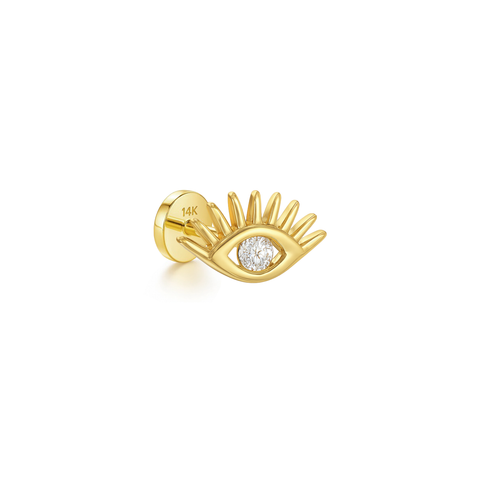 14K “Starlit Gaze” CZ Eye – Cartilage Piercing