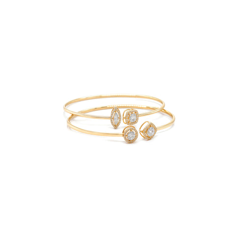 14k Diamond Shapes Bangles