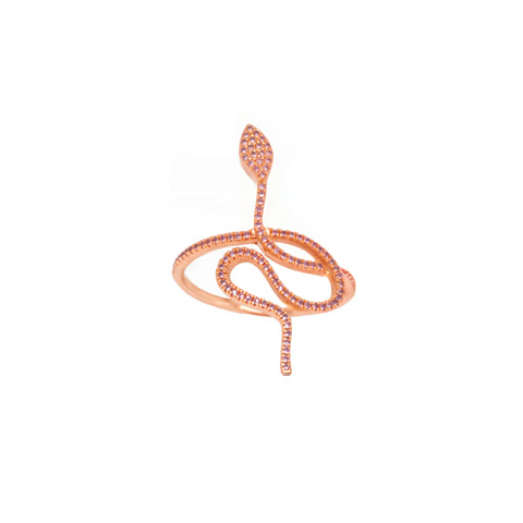 14k Renaissance Serpent Ring with Pink Sapphires