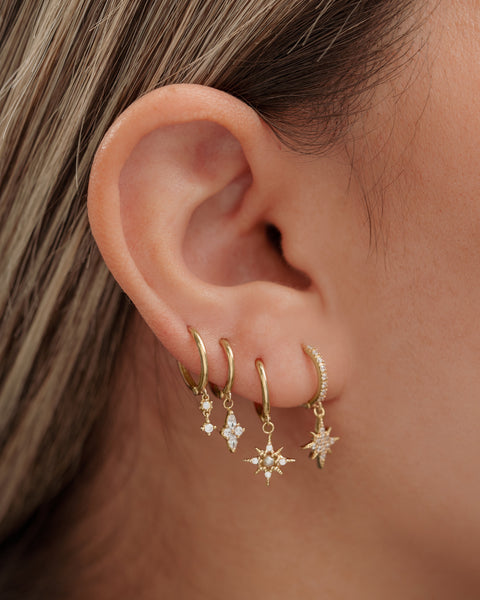 14k Glam CZ Huggies
