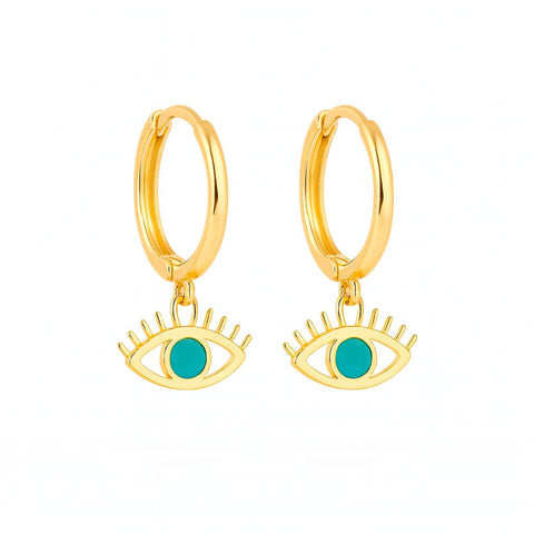 14K “Azure Vision” Protective Eye Hoop Earrings
