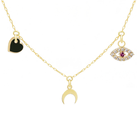 14k Customize Necklace - Mix & Match Charms - Customer's Product with price 229.00 ID q2a5v3P1-OJuHUqcAcHtqJOC