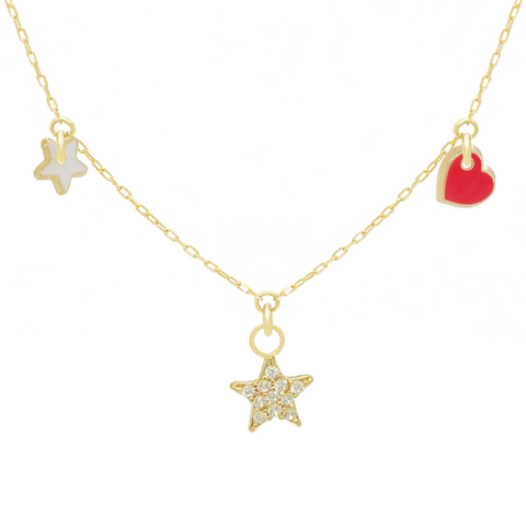 14k Customize Necklace - Mix & Match Charms - Customer's Product with price 229.00 ID VQEzFcKzjUYPo6aXV9P8V_O0