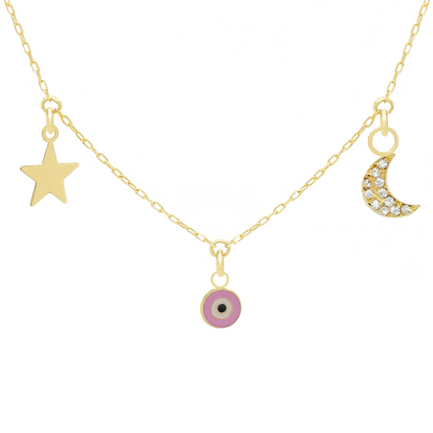 14k Customize Necklace - Mix & Match Charms - Customer's Product with price 236.00 ID yK2RrM4Jo_ajcxgJkOIZDN-L